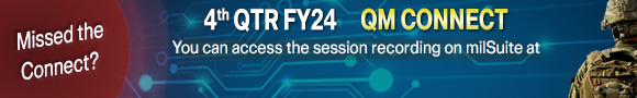 Banner advertisement for available recording of the 4th QTR FY24 QM Connect.