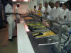Students serving food