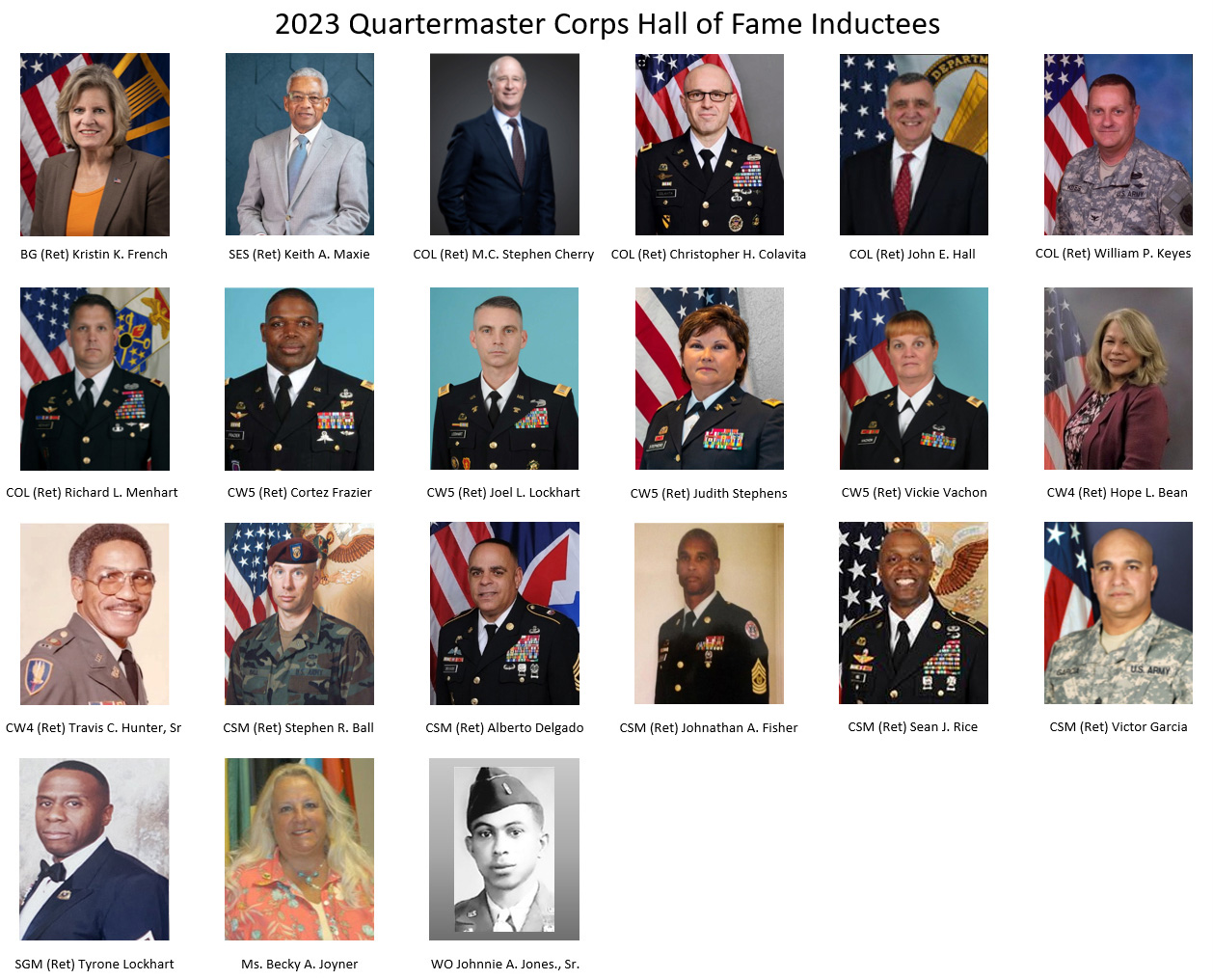 2023 Quartermaster Corps Hall of Fame Inductees Quartermaster Corps